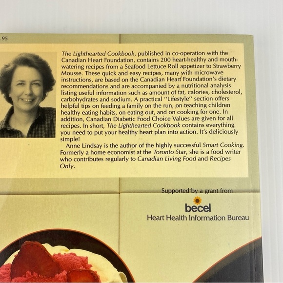 The Lighthearted Cookbook Anne Lindsay Softcover Heart Healthy Recipes Vintage - Picture 3 of 14